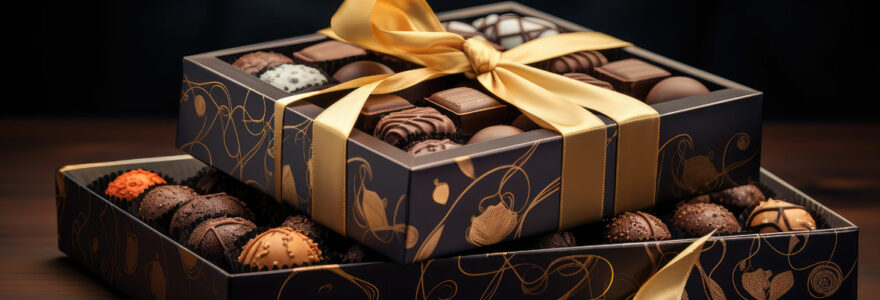 coffret de chocolat noir